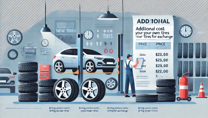 持ち込みのタイヤ交換にかかる追加費用のチェックポイント