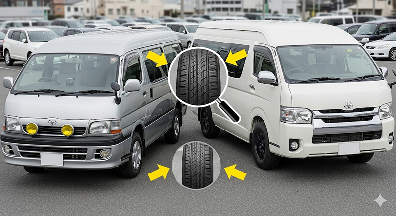 参考:200系 タイヤサイズとの違い