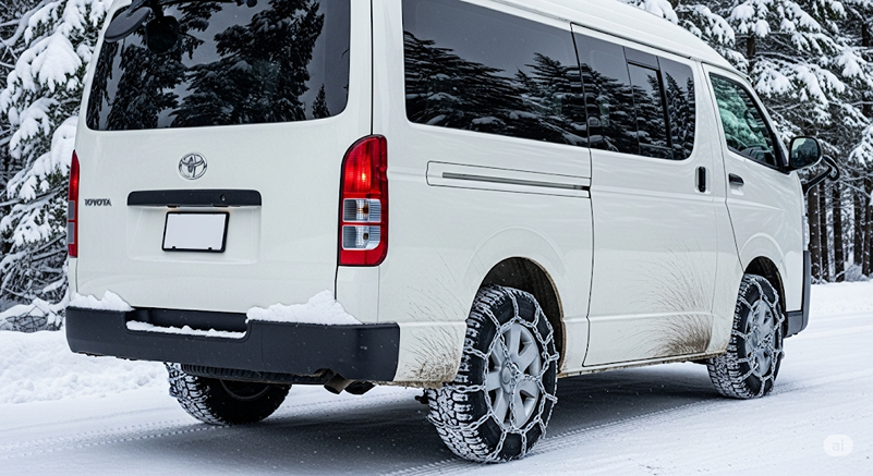 4WD・四駆のタイヤチェーン装着位置