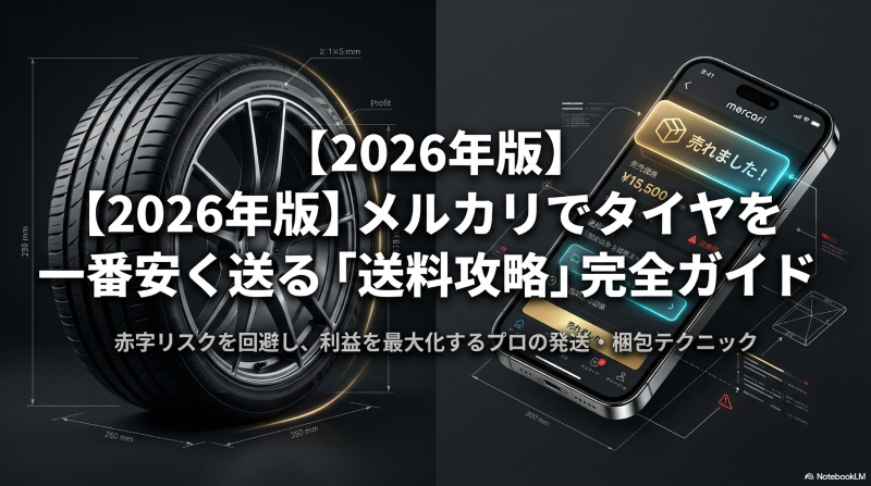 2026年】メルカリでタイヤを一番安く送る方法！送料一覧と「梱包不要