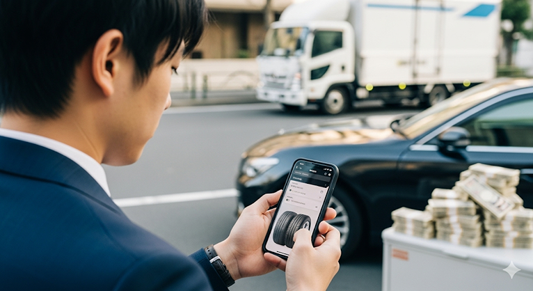メルカリでタイヤ4本を買う時の価格と送料