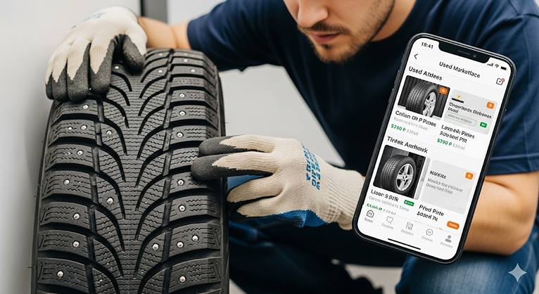 メルカリのスタッドレスタイヤ購入!見極め方と注意点