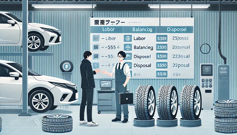 4本セットの工賃込み総費用