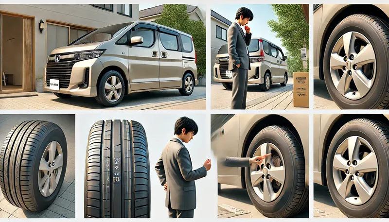 純正タイヤサイズの確認方法