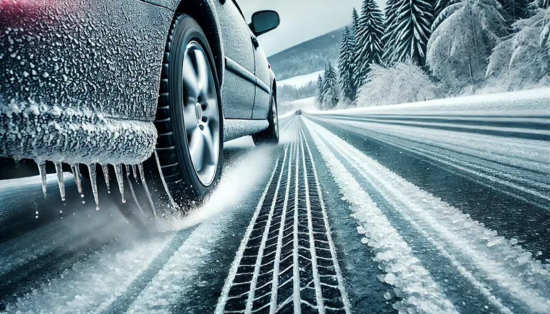 氷上で滑る？制動距離の性能差