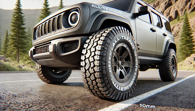 オールテレーンタイヤは車検に通る？10mmルールとホワイトレターの真実