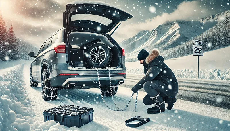 万が一の積雪に備えたチェーン携行の推奨