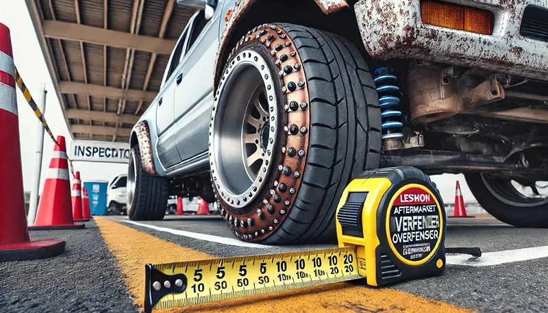 構造変更検査が必要なオーバーフェンダーの幅