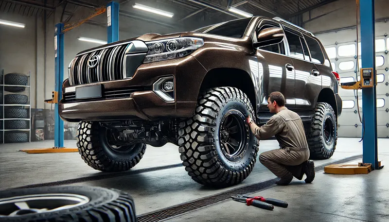 プラドの車検適合サイズとマッドガード干渉