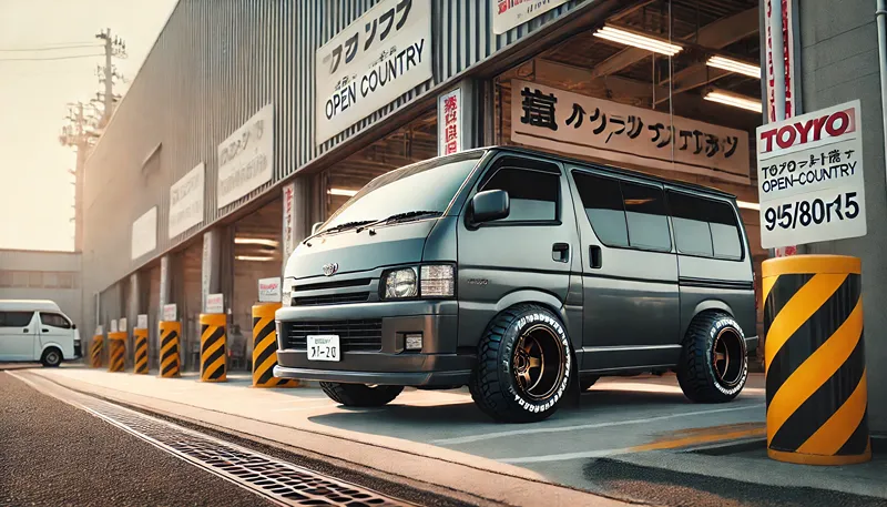 ハイエース、オープンカントリー195/80R15の車検