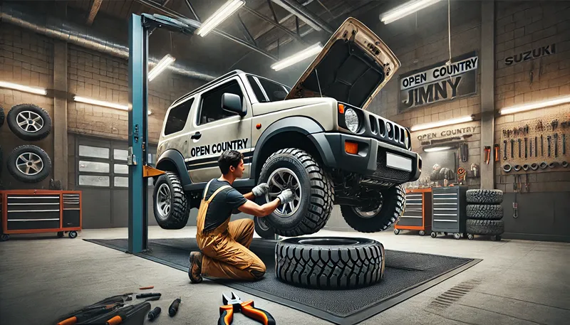 ジムニーへのオープンカントリーMT 225/75R16装着法