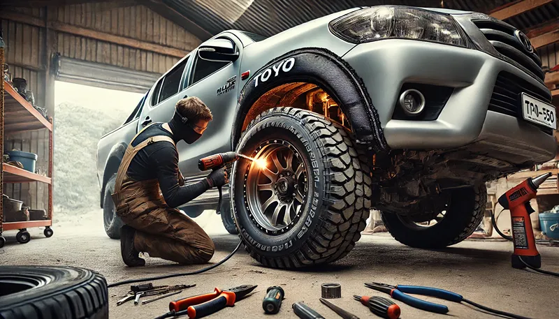 タイヤ干渉の対策と加工方法