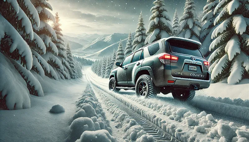 オープンカントリーで雪道を走るリアル