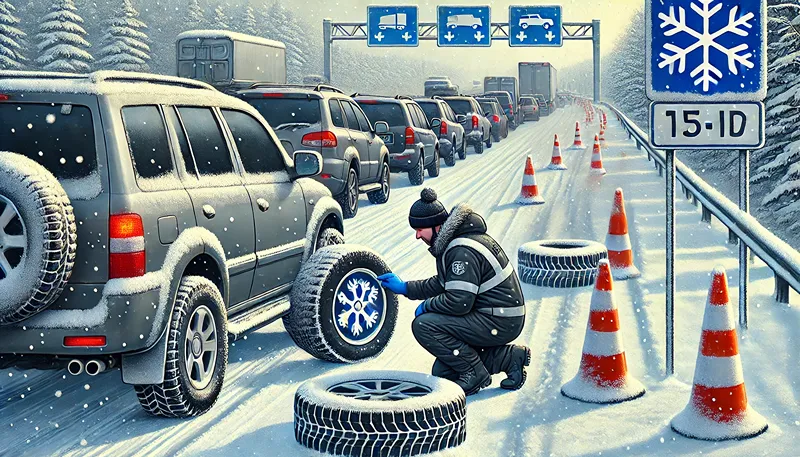 高速道路の冬用タイヤ規制の注意点