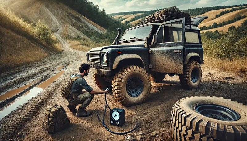 車でのオフロード走行に必要なタイヤ空気圧の基礎