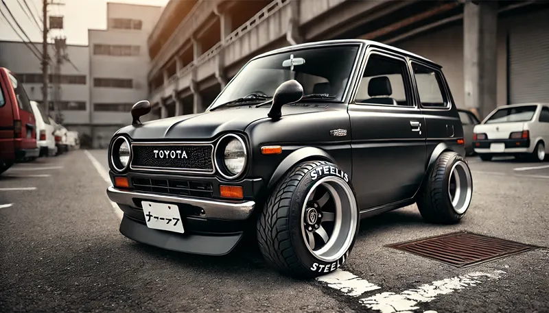 鉄チンホイールでデイトナ風に決める