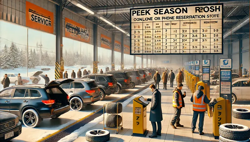 タイヤ交換のネット予約と待ち時間