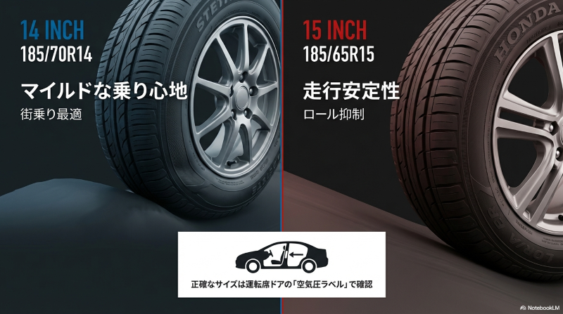 フリードスパイクにおける14インチと15インチタイヤの特徴と乗り心地の比較