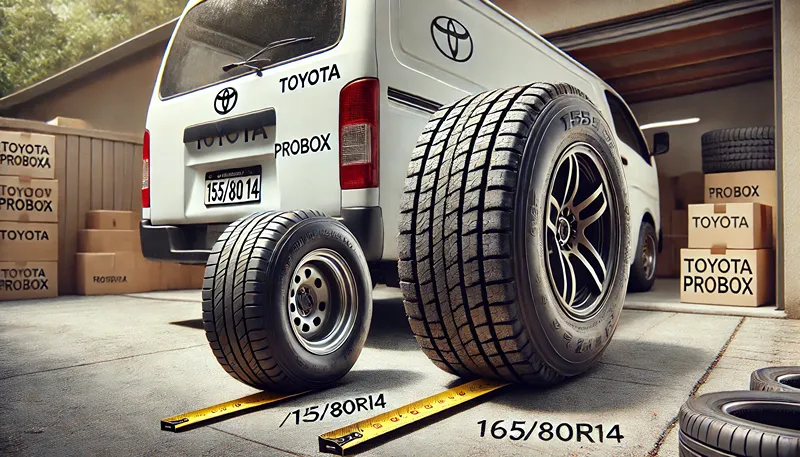 定番サイズ165/80R14と外径の変化