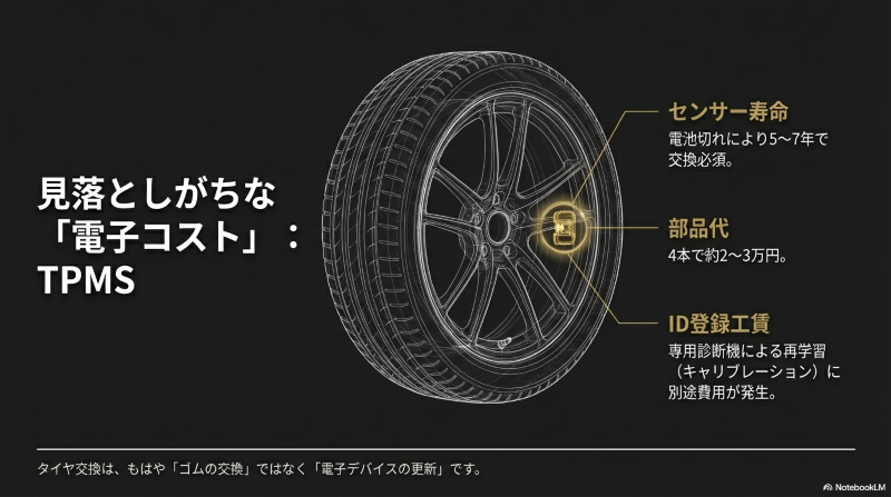見落としがちなTPMS(空気圧センサー)の寿命と電子コスト