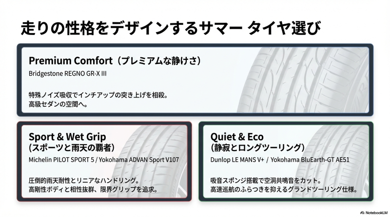 プレミアムコンフォートのREGNO GR-X IIIからスポーツ仕様のPILOT SPORT 5まで、インプレッサの走りを高める目的別サマータイヤ銘柄