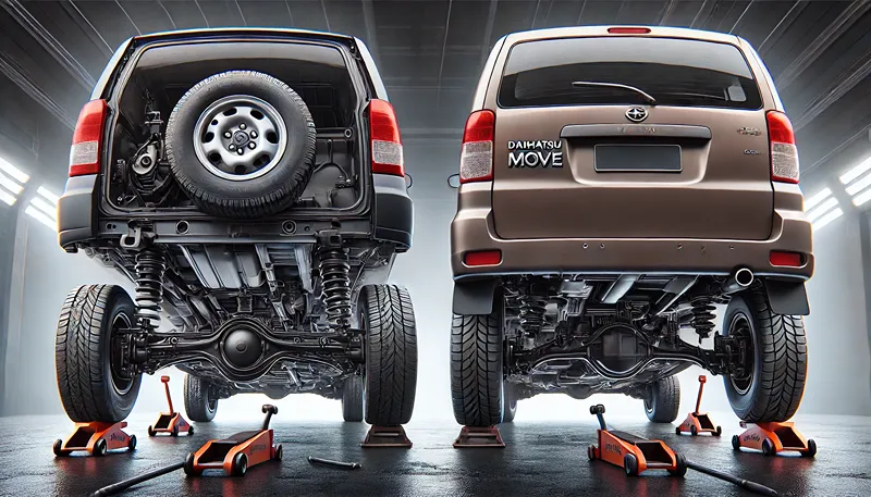 2WDと4WDで異なるリアのジャッキポイント