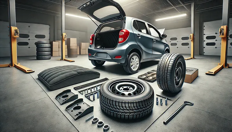 純正スペアタイヤを後付けする方法と部品