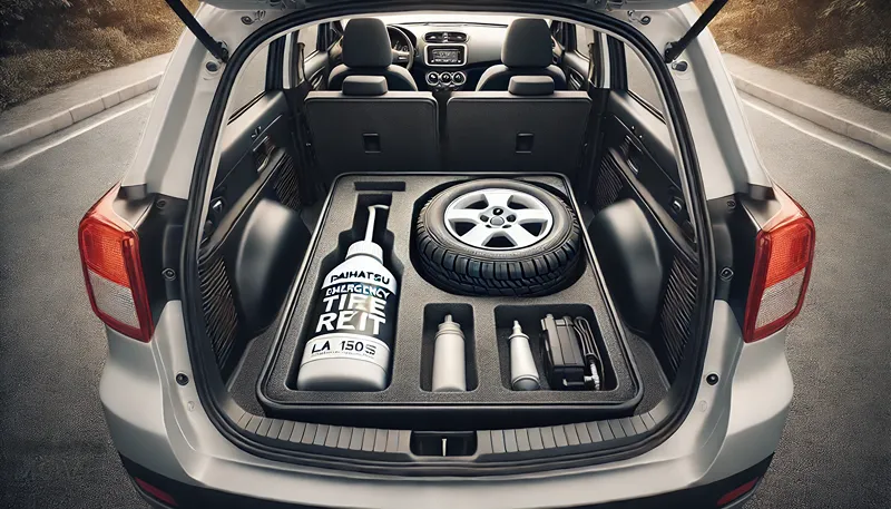 LA150Sなど現行ムーヴのパンク修理キットの場所