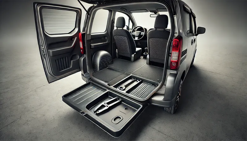 ムーヴキャンバスのジャッキとスペアタイヤの場所