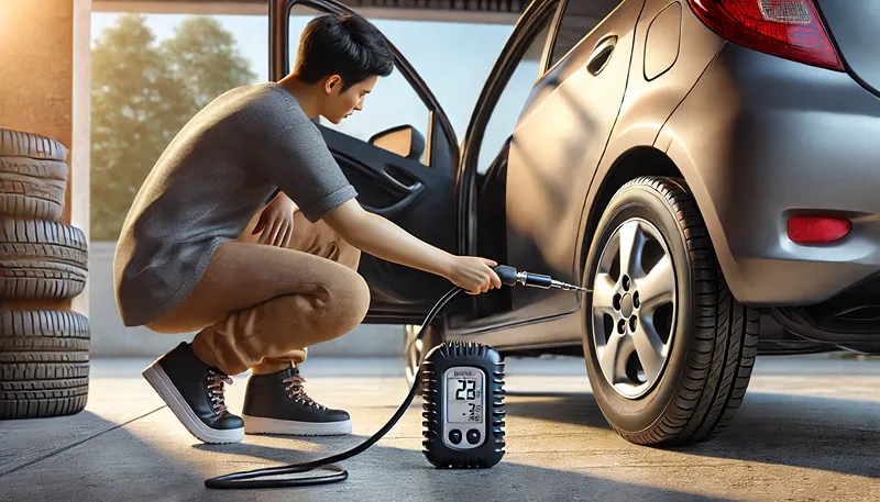 タイヤの空気圧適正値と確認場所