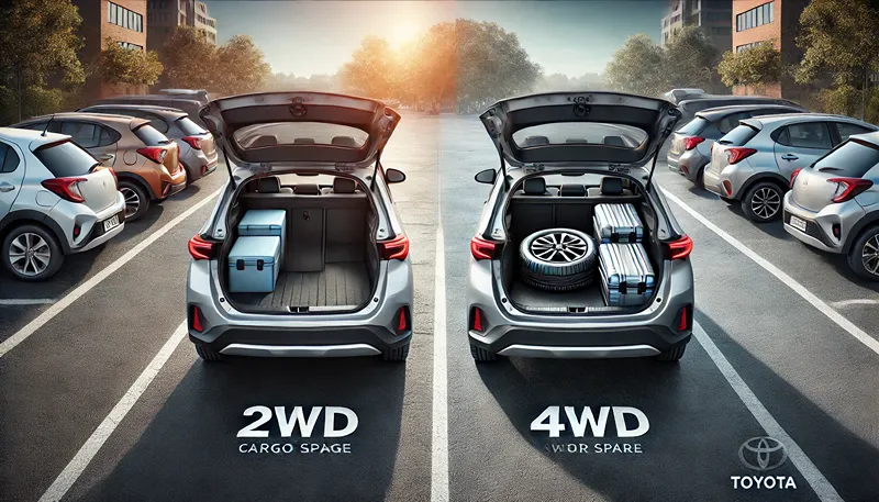 4WDと2WDで異なる荷室の積載性