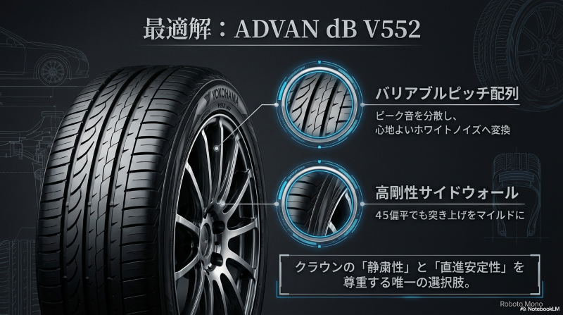 ADVAN dB V552のバリアブルピッチ配列による心地よいホワイトノイズへの変換メカニズム図解