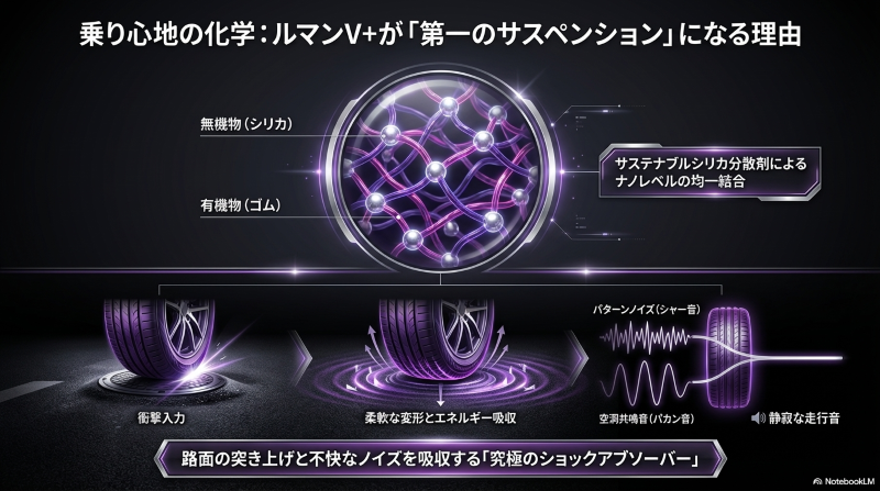 ルマンV+のサステナブルシリカ分散剤による衝撃吸収とノイズ低減の仕組み