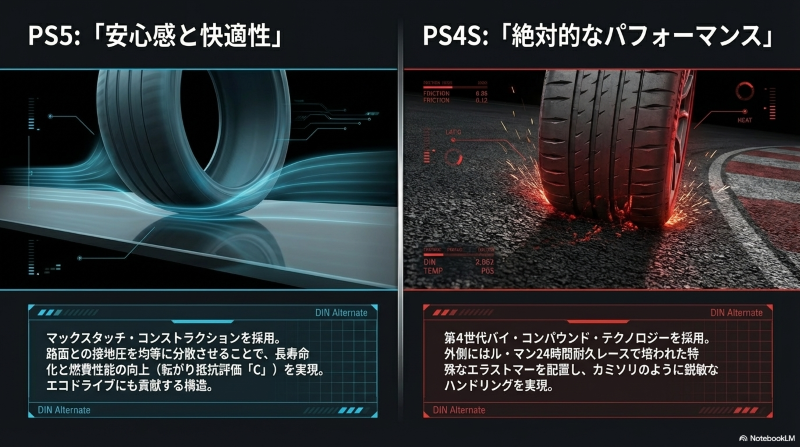 路面との接地圧を分散し燃費性能を向上させるパイロットスポーツ5のマックスタッチ・コンストラクション