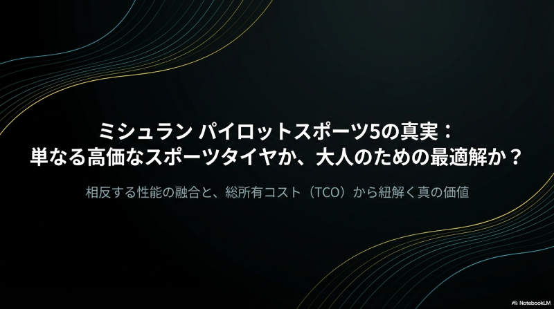 ミシュラン パイロットスポーツ5の真実 と総所有コスト(TCO)から紐解く真の価値 について解説するスライド画面