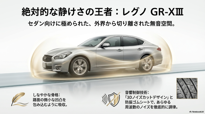 レグノGR-XⅢの3Dノイズカットデザインと防振ゴムシート構造