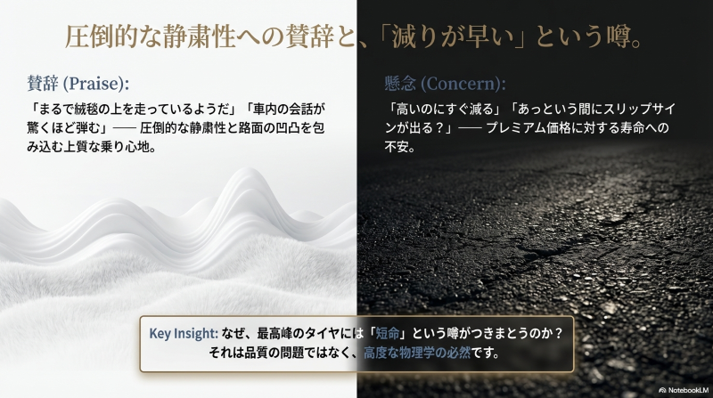 レグノの圧倒的な静粛性への賛辞と減りが早いというユーザーの噂