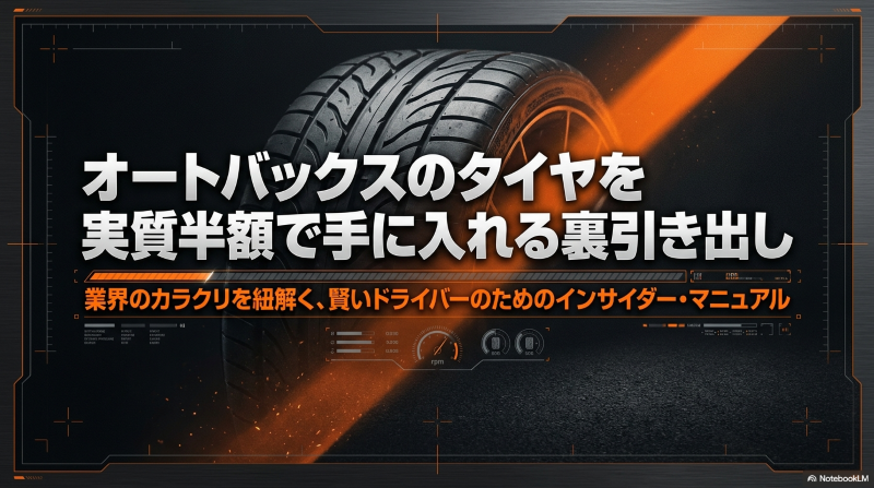 オートバックスのタイヤを実質半額で手に入れるための業界のカラクリや裏技を解説したタイトル画像