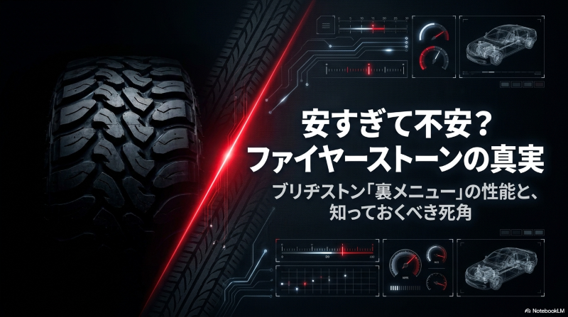 ァイヤーストーンのタイヤの評判と真実、ブリヂストンの裏メニューに関する解説スライド