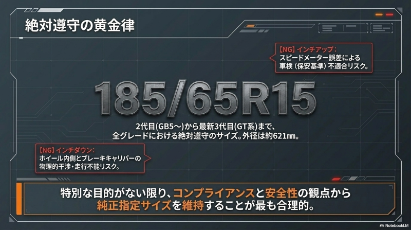 フリードの純正タイヤサイズ185/65R15とインチアップ・ダウンのリスク