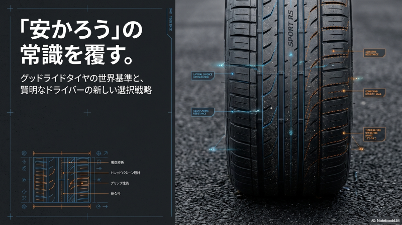 「安かろう」の常識を覆す 、グッドライドタイヤの世界基準と賢明なドライバーの新しい選択戦略を示すアイキャッチ画像