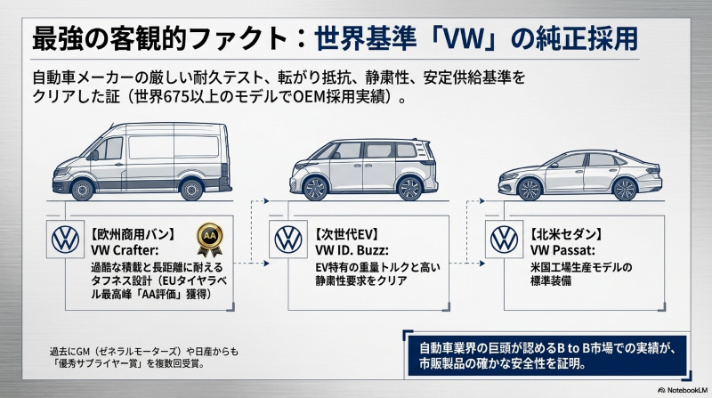フォルクスワーゲン(VW)グループの世界市場におけるGTラジアル純正装着実績