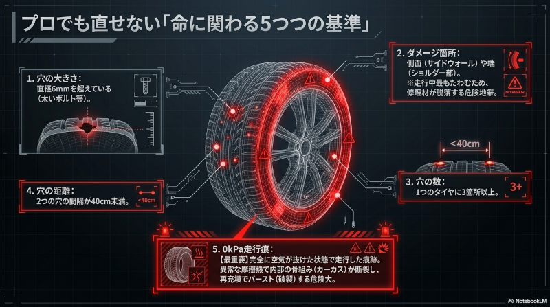 穴の大きさや場所などプロでも直せない命に関わる5つの基準