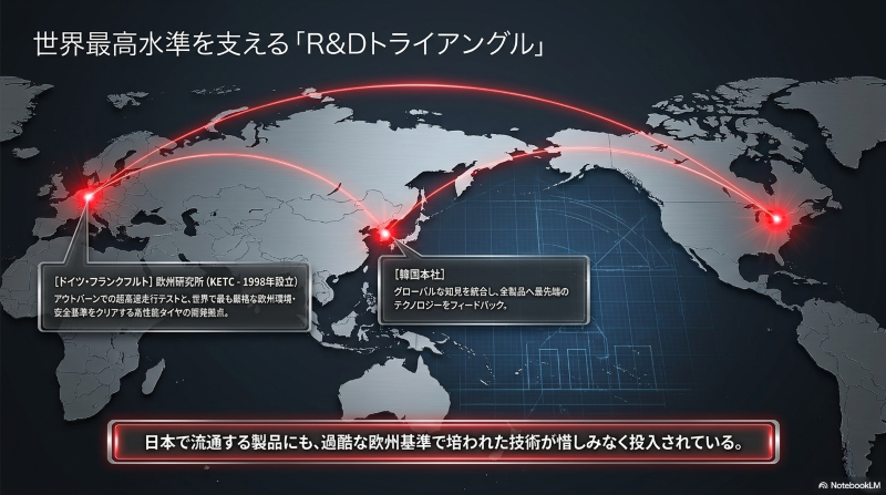 欧州研究所(KETC)や韓国本社など世界最高水準を支えるクムホタイヤの研究開発拠点