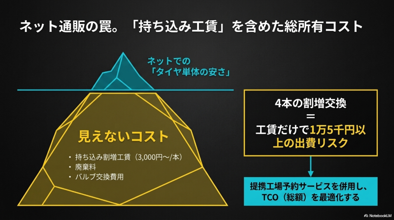 ネット通販の罠と持ち込み工賃を含めたタイヤ総所有コストの最適化