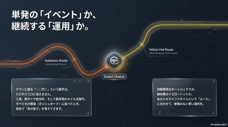 単発のイベント（初期費用）か継続する運用（維持費）かで選ぶ賢いタイヤ選び