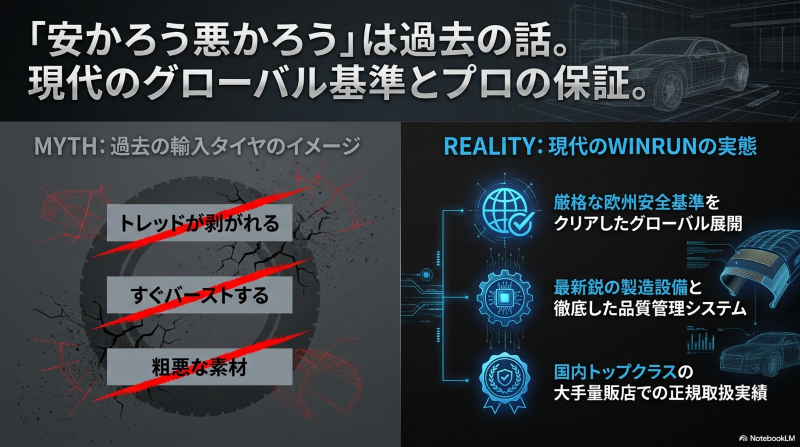 ウィンランタイヤの現代のグローバル基準と大手量販店での正規取扱実績