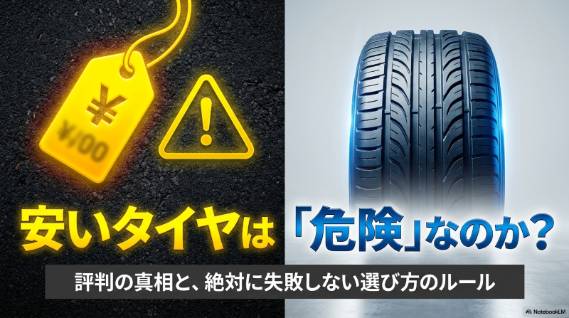 安いタイヤが危険なのかを、価格の安さと安全性の不安から解説するアイキャッチ